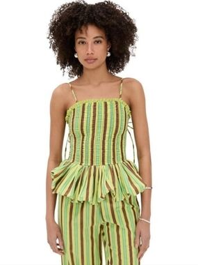 Damson Madder Green Bethan Bubble Camisole Top EU Size 6/US Size 2